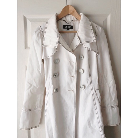 guess white wool coat